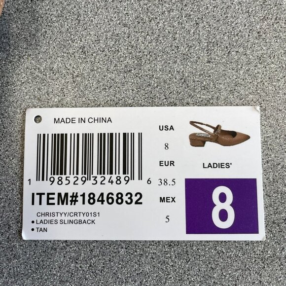 NEW Steve Madden Christyy Women's Size 8M Tan Slingback Shoes Leather Upper - Picture 4 of 8